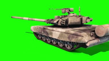 Tank Animasyon İzleri Askeri Dönüşleri Yeşil Ekran 3D Canlandırma