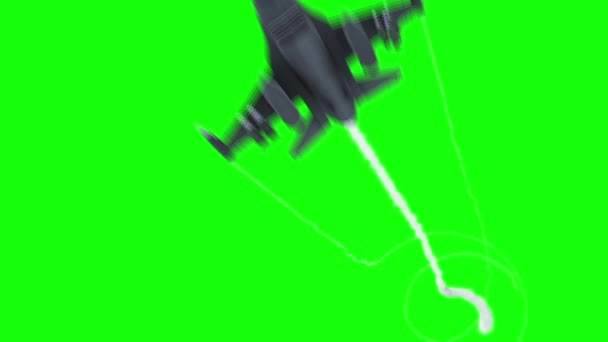 Fighting Aircraft Jet Green Screen Front Rendering Achtergrond — Stockvideo