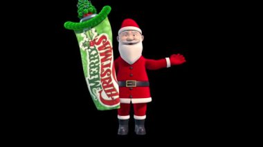 Noel Baba giysiyi imzaladı Mutlu Noeller Alfa Matte 3D Canlandırma