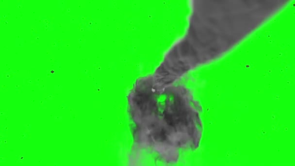 Tornado Tormenta Huracán Escombros Pantalla Verde Superior Renderizado Animación — Vídeo de stock