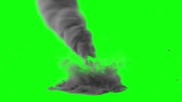 Tornado Storm Huracán Escombros Pantalla Verde Representación Animación — Vídeo de stock