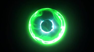 Yeşil Enerji Plazma Topu Çekirdek Döngüsü Alfa Mat 3B Canlandırmaları