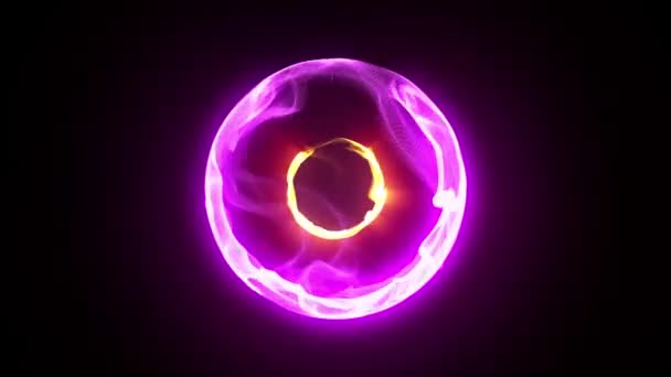 Fuchsia Energy Plasma Ball Nucleus Loop Alpha Matte Renderings Animations — Stok Video