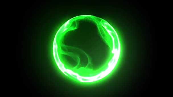 Energia Verde Plasma Ball Loop Alpha Matte Renderings Animazioni — Video Stock