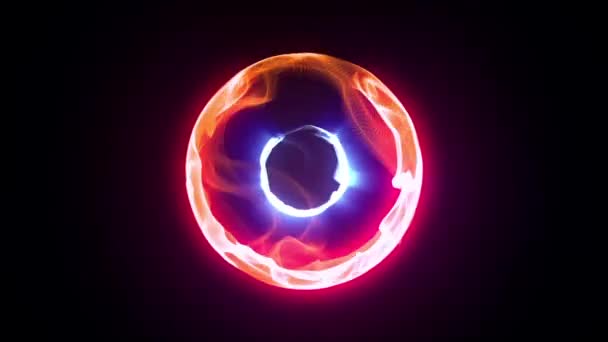 Red Energy Plasma Ball Nucleus Loop Alpha Matte Renderings Animations — Stock Video