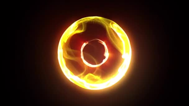 Boule Plasma Énergie Jaune Boucle Noyau Alpha Matte Rendus Animations — Video