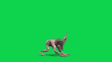 Wendigo Yeşil Ekran Kızgın Taraf 3D Canlandırma
