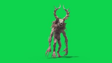 Wendigo Yeşil Ekran Yürüme Döngüsü 3B Canlandırma