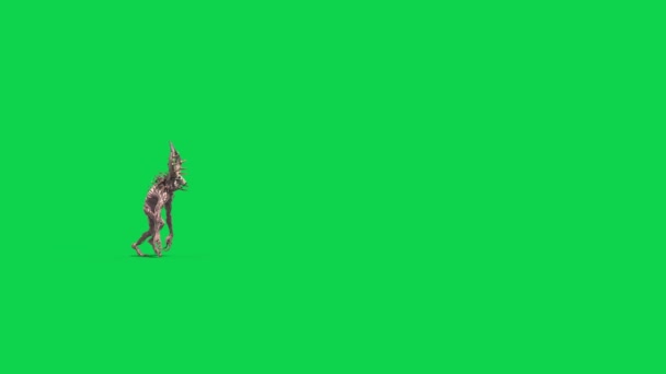 ウェンディゴグリーンスクリーンウォークサイド3Dレンダリングアニメーション — ストック動画