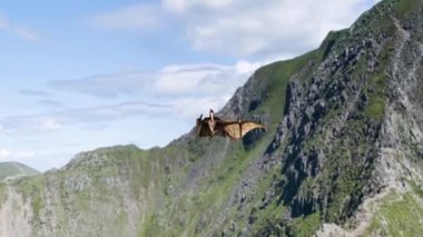 Pteranodon Dinozorları Sinek Saldırıları Animasyon Arkaplanı 3B Görüntülemesi Ölüyor
