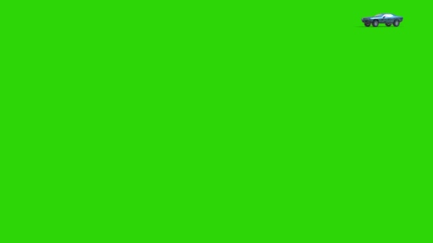 Car Travels Track Green Screen Front Rendering Animation — Stock Video