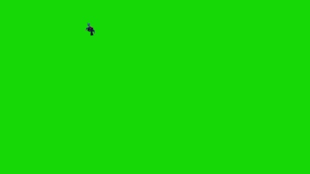 Buceador Swim Cilindros Buceo Pantalla Verde Frontal Animación Renderizado — Vídeos de Stock
