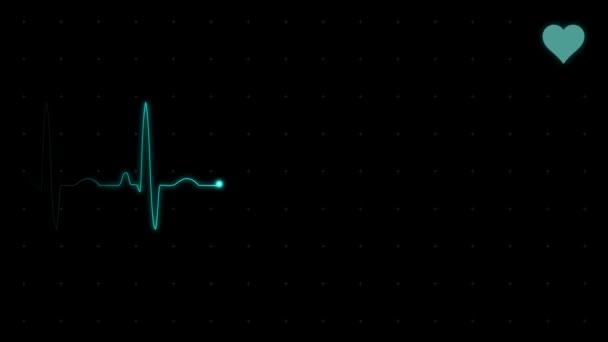 Ekg Heartbeat Monitor Electrocardiogram Versie2 Loop Rendering Animatie — Stockvideo