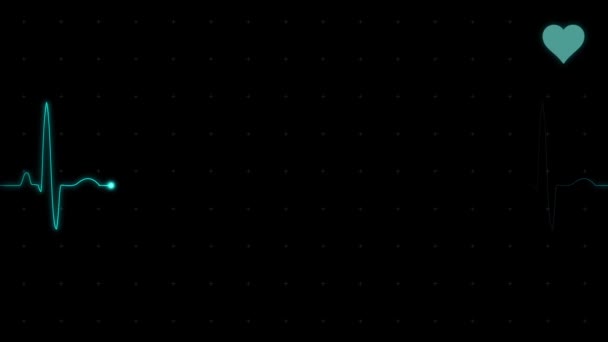 Екг Серцебиття Монітор Електрокардіограма Версія Зеролайн Анімація Рендерингу — стокове відео