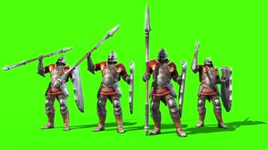 Legion of Soldiers Zaferi 3D Rending Green Screen