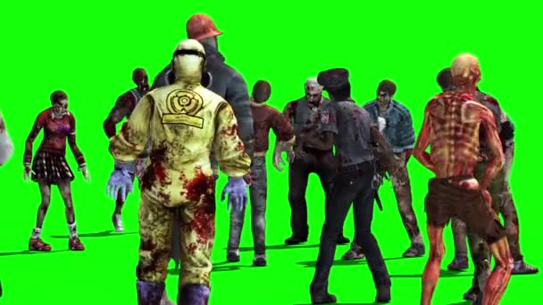 Dvě Skupiny Zombie Kříž Zblízka Horor Děsivé — Stock video