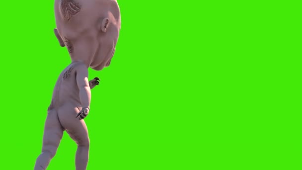 Monstro Esquecido Bebê Tela Verde Volta Renderização Animação — Vídeo de Stock