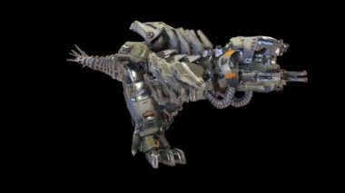 Mekanik Robot Döngüsü Alfa Kibrit Ön Döngü 3D Canlandırma 4K