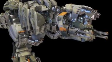 Mekanik Robot Yürüyüşü Alfa Döngü 3 boyutlu Canlandırma 4K