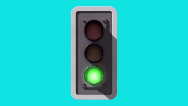Street Traffic Lights Rendering Grön Skärm Animation — Stockvideo