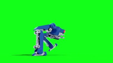 Dev Mekanik Robot Öndeki Yeşil Ekran 3B Görüntüleme Canlandırması