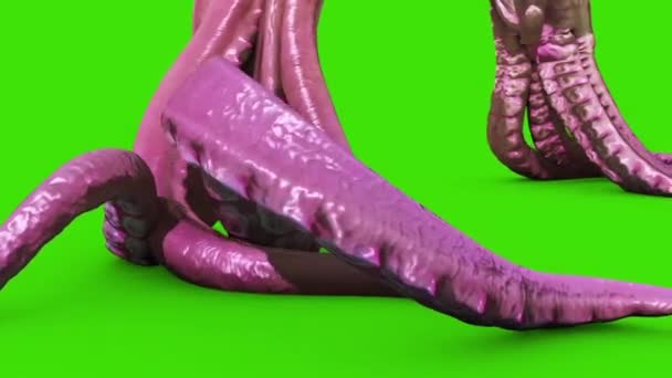 Monstro Tentáculos Loop Tela Verde Renderização Animação Vídeos De Bancos De Imagens Sem Royalties