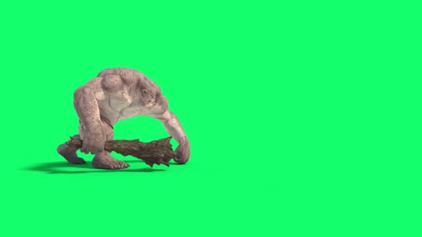 Cyclops Monster Green Screen Walks Side Rendering Animation — Stock videók
