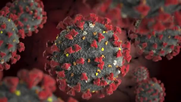 Coronaviruser 2019 Ncov Wuhan Virus Gjengivende Animasjon – stockvideo