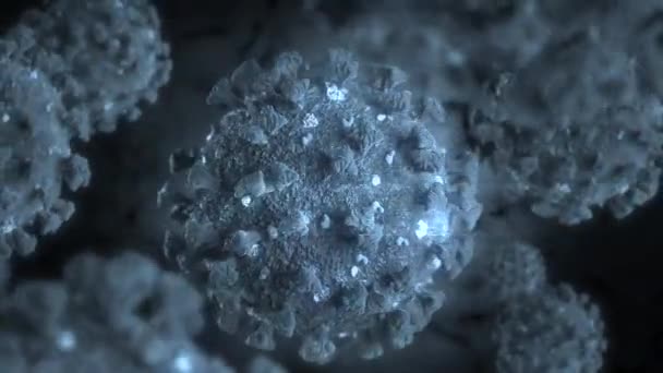 Coronaviren 2019 Ncov Wuhan Virus Mikroskop Rendering Animation Stockvideo