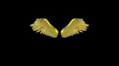 Altın Kanatlar Alfa Matte 3B Canlandırma 4K