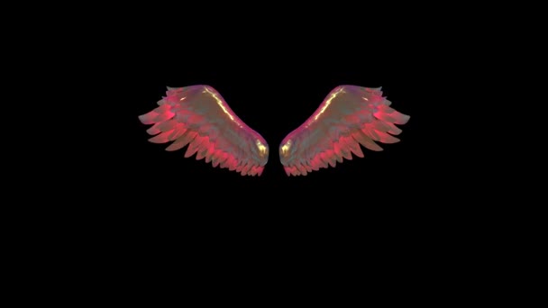 Red Wings Alpha Matte Animation Rendering Лицензионные Стоковые Видео