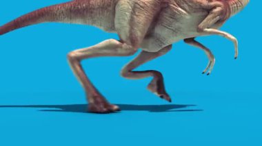 Jurassic World Gallimimus Yürüme Motoru Mavi Ekran 3D Canlandırma