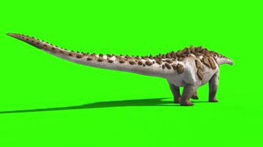 Dinozor Titanosaur Yeşil Ekranda Yürüyor 3D Canlandırma Jurassic World