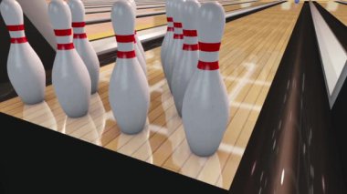 Bowling Salonu Dokuzuncu Topu 3 boyutlu canlandırma animasyonu