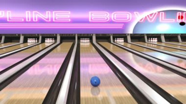 Bowling Salonu Dokuzuncu Topu 3 boyutlu canlandırma