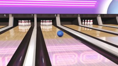 Bowling Salonu Ninepins 3B Canlandırma