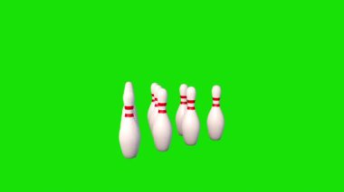 Bowling Salonu Dokuzuncu Vuruş 3 Boyutlu Canlandırma