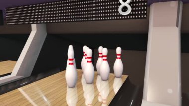 Bowling Salonu Dokuzuncu Vuruşu Üç Boyutlu Canlandırmayı Kapat