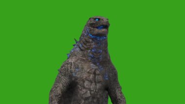 Canavar Godzilla Yeşil Ekran Kızgın 3D Canlandırma