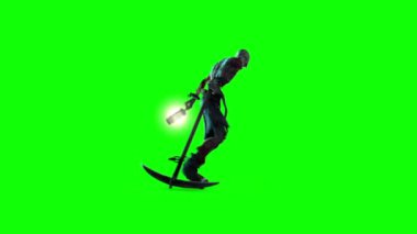 Cadılar Bayramı Zombileri Yana Yürürken Mezarlıkta Korku 3D Renxing Green Screen