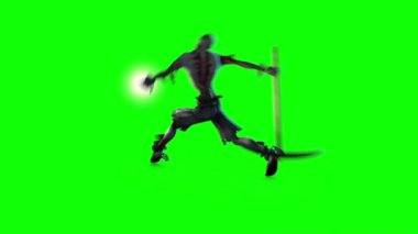 Cadılar Bayramı Zombileri Mezarlığa Saldırdı Korkunç 3D Renxing Green Screen