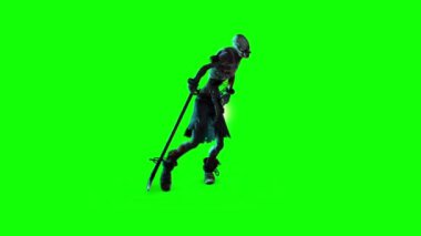 Cadılar Bayramı Zombileri Mezarlıkta Yürüyor Korkunç 3D Renxing Green Screen