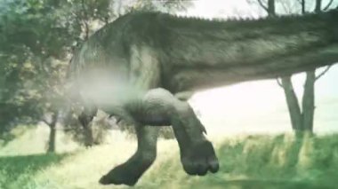 Giganotosaurus 3D koşar Geri Canlandırma Dinozorları 4K Cgi