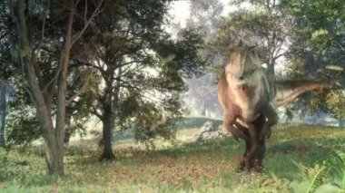 Giganotosaurus 3D Yürüyor Canlandırma Dinozorları 4K