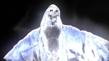 Hayalet Hayali Cadılar Bayramı Korkunç Alfa Matte 3B Görüntüleme Canlandırması