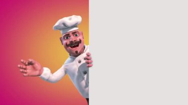 Eğlenceli Şef Pizza Alfa Matte 3B Canlandırma