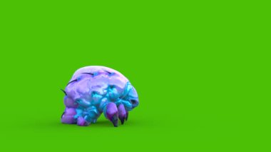 Uzaylı Tardigrad Yeşil Ekran Saldırılar ve Görünmez Canavarlar 3D Canlandırma