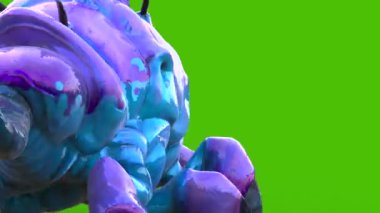 Uzaylı Tardigrad Yeşil Ekran Canavarlarla Yürüyor 3D Canlandırma