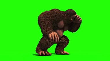 Koca Ayak Görme Taraf Yeşil Ekran 3B Canlandırması Yetiyor