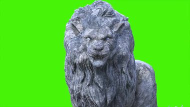 Yeşil Ekran Aslanı Boş Döngü Hayvanlar 3D Canlandırma CGI 4K